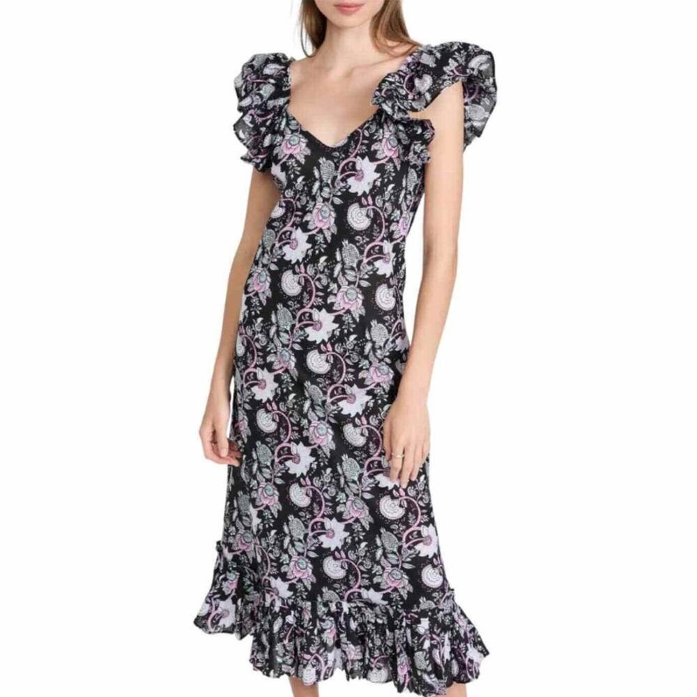 Mille Resort Klara Floral Midi Dress in Tropical Nights NWT Size S